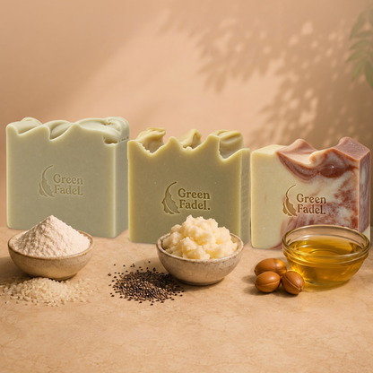 Aleppo Formula Soap Set – Rice Powder, Shea Butter & Argan Oil