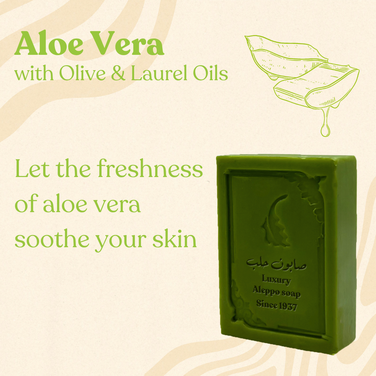 Luxe Aleppo Zeep met Aloë Vera & Tea Tree Olie