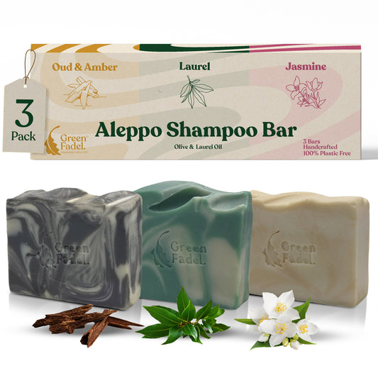 Aleppo Shampoo Bar Set – Oud & Amber, Jasmine & Extra Laurel