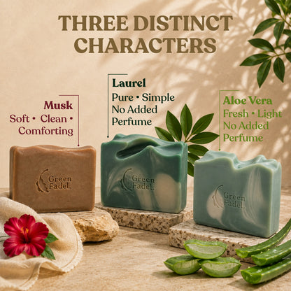 Aleppo Shampoo Bar Set – Muskus, Aloe Vera & Extra Laurel