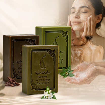 Luxury Aleppo Soap Collection: Oud & Amber, Laurel & Jasmine