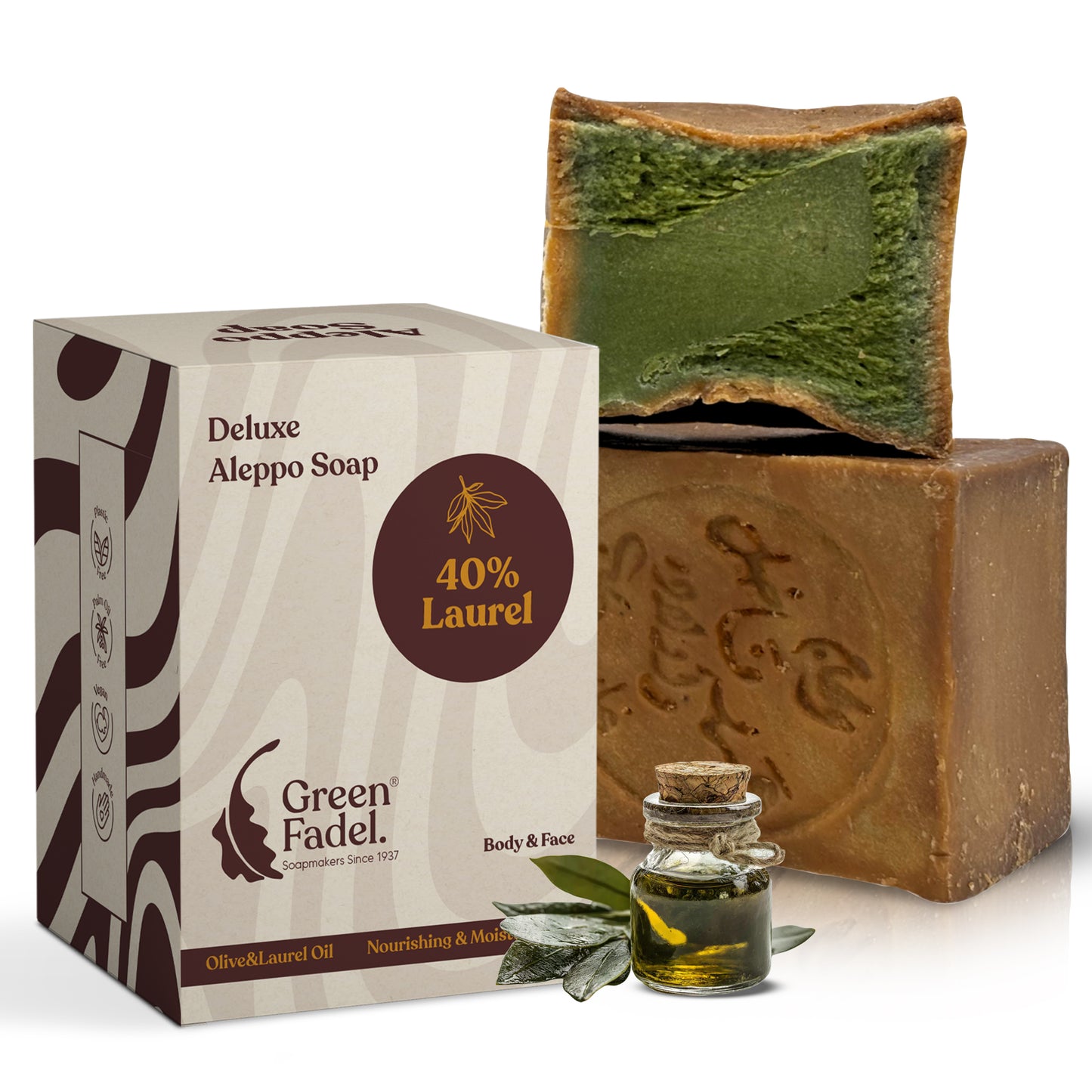Deluxe Aleppo Soap, 40% Laurel, 60% Olive Oil