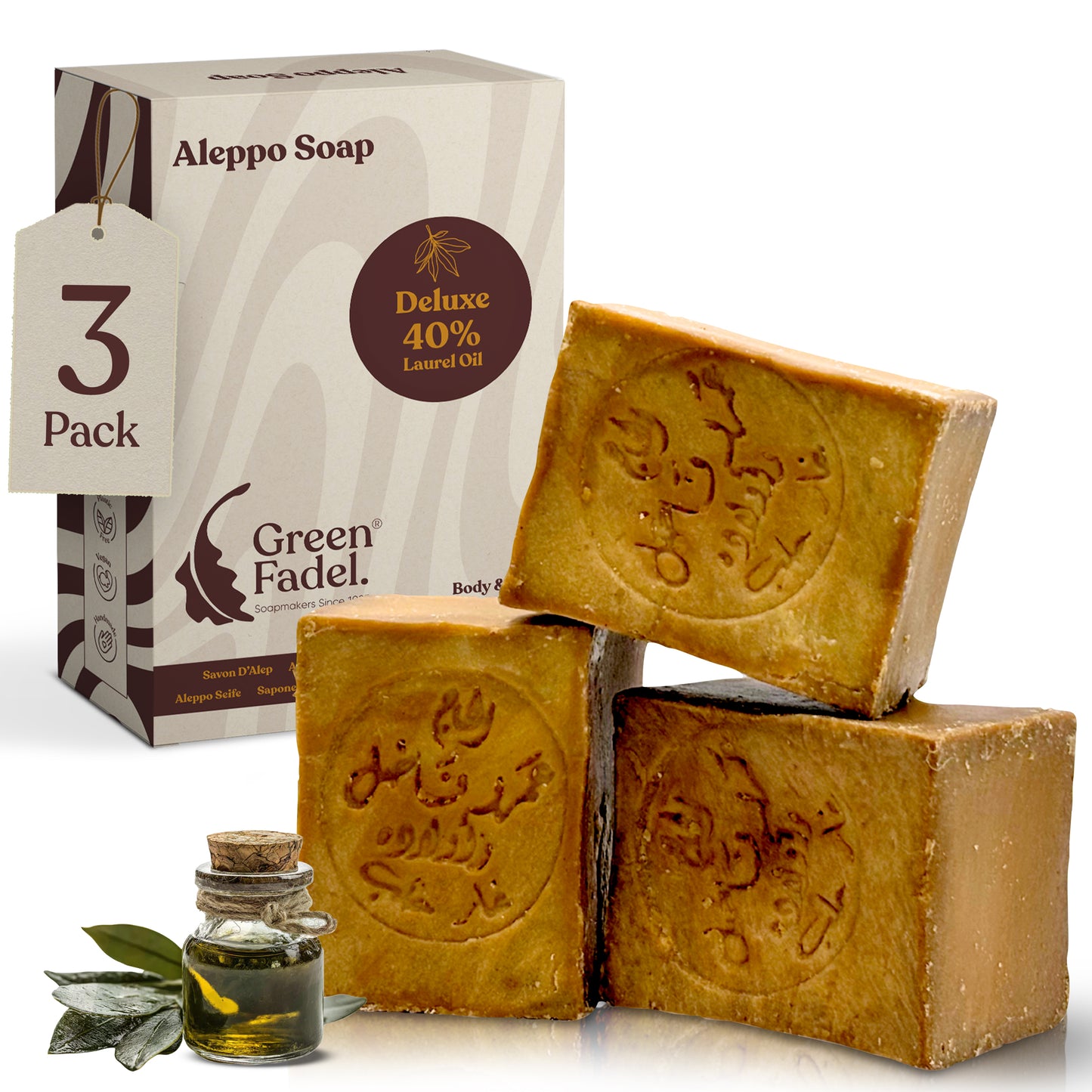 Deluxe Aleppo Soap, 40% Laurel, 60% Olive Oil